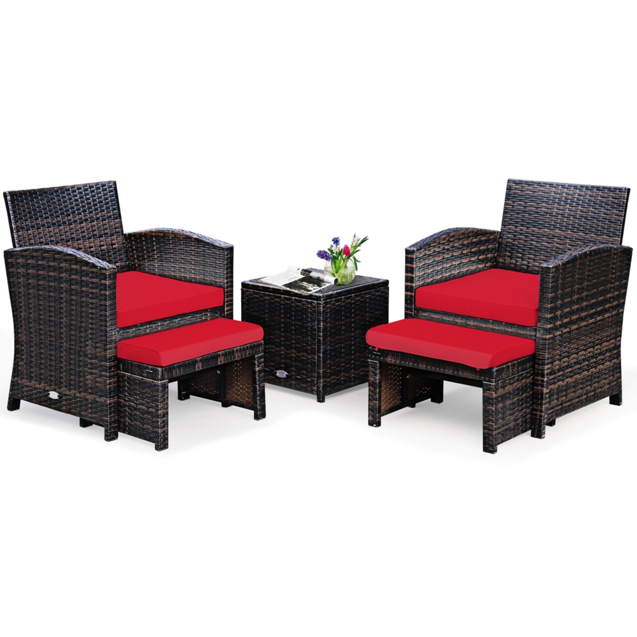 Patio chair set of 2 with ottoman deals